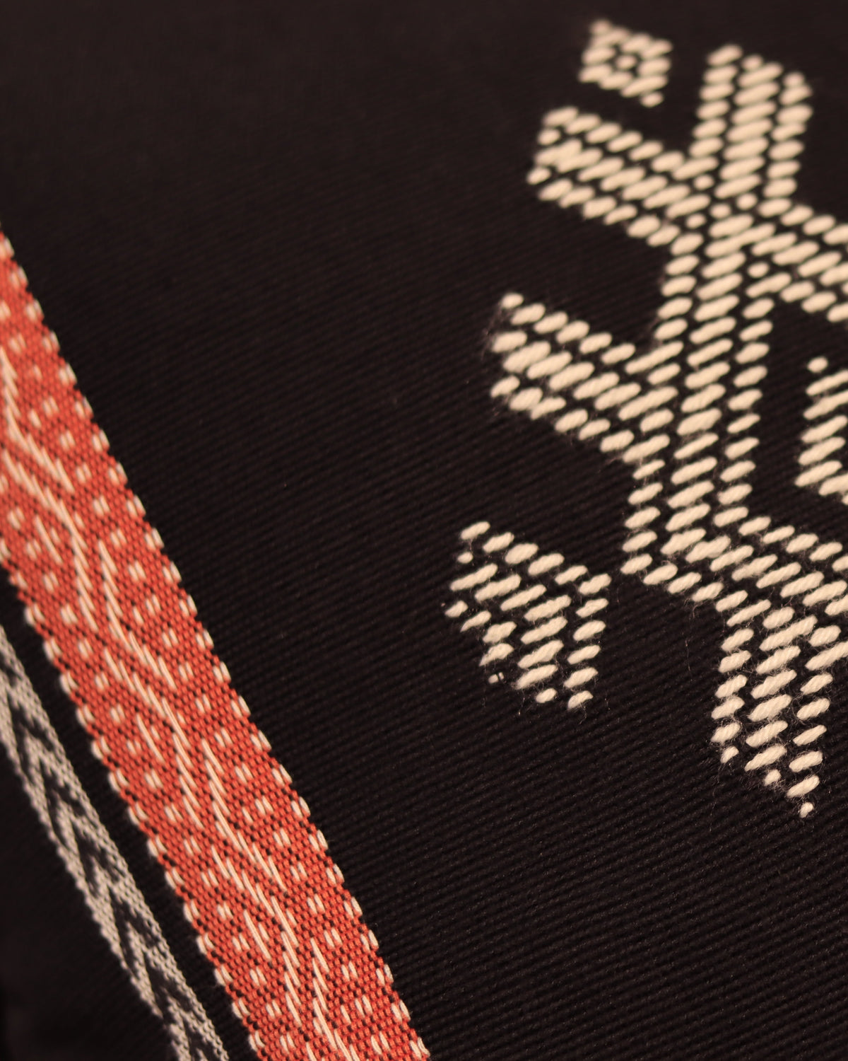 Black Tribal Woven Cushion