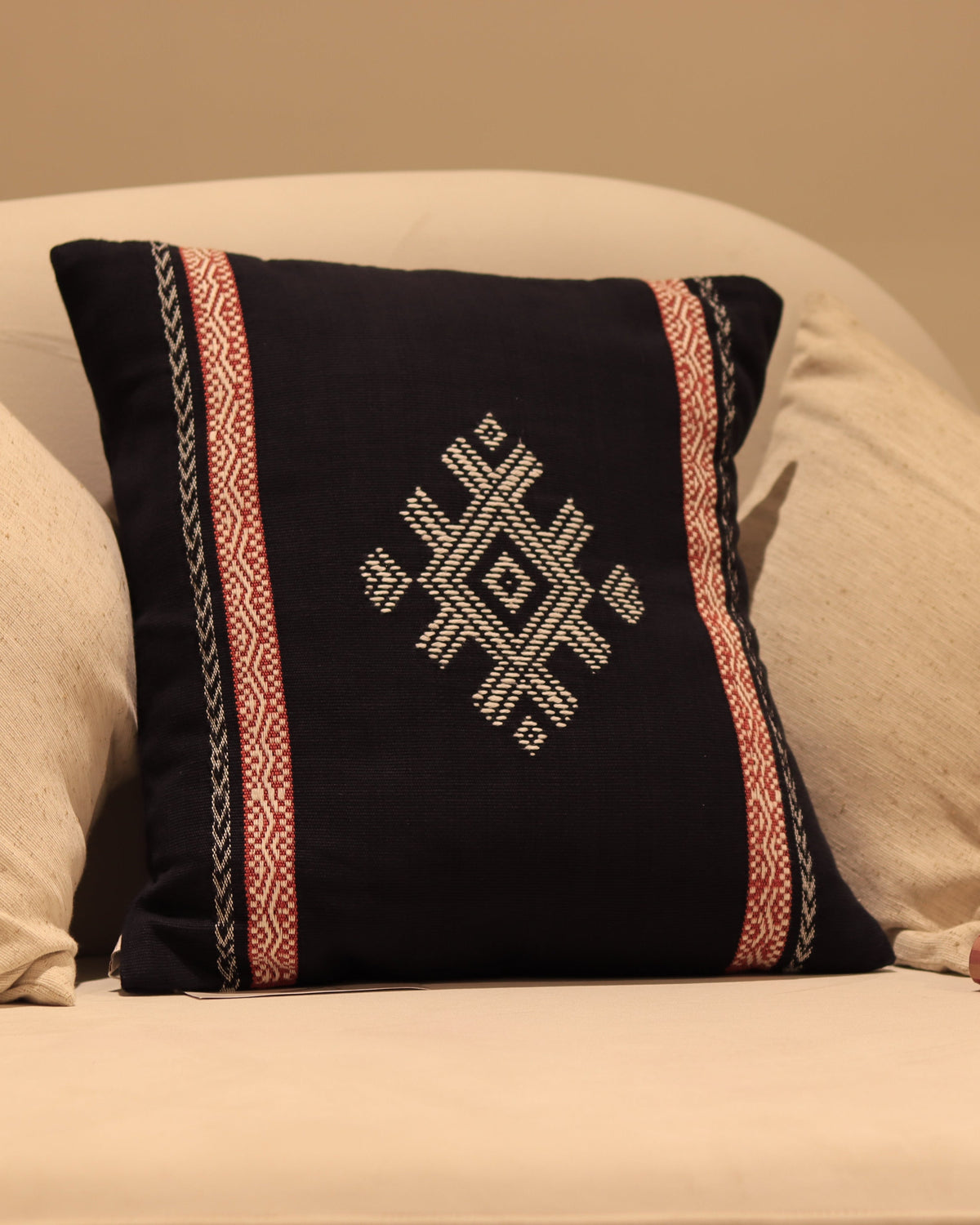 Black Tribal Woven Cushion